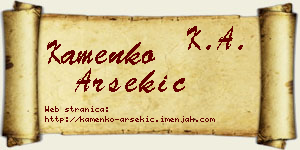 Kamenko Arsekić vizit kartica